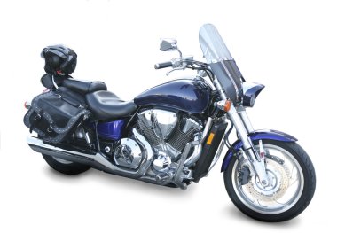 Beyaz arka plan üzerinde motosiklet