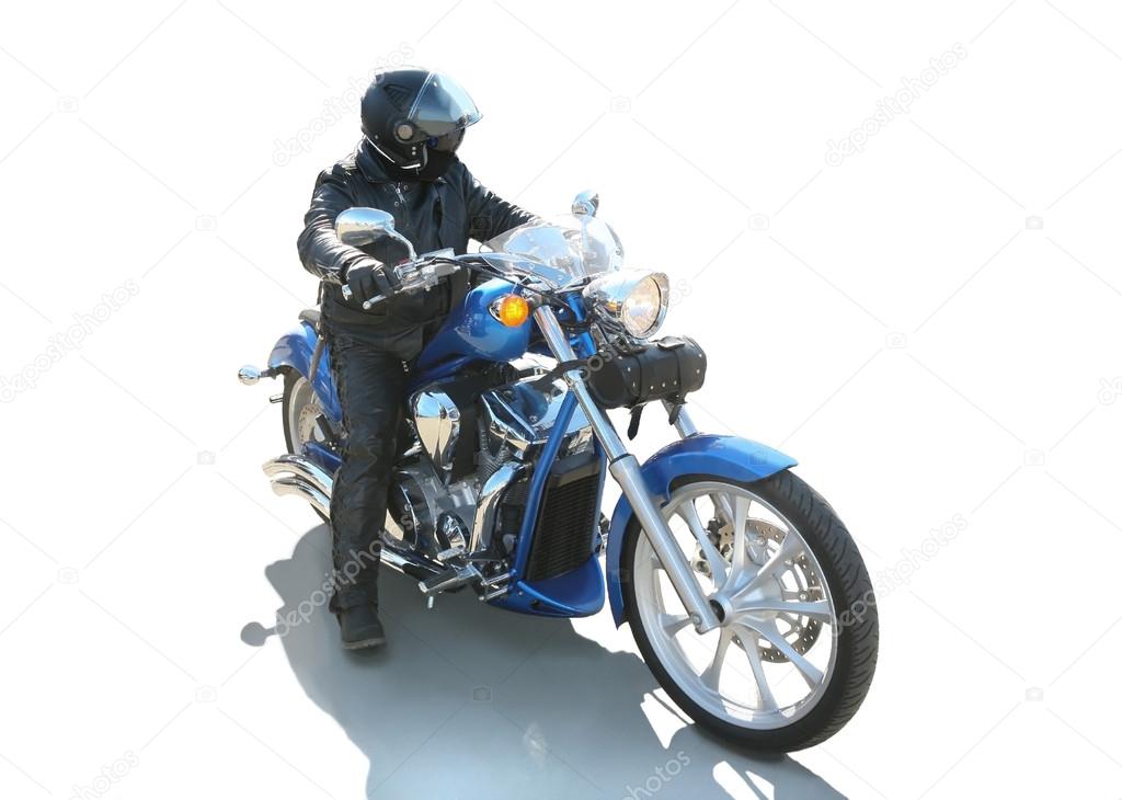 motorcyclist on the motorcycle isolated