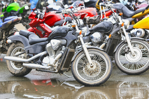 motorcycles on parking