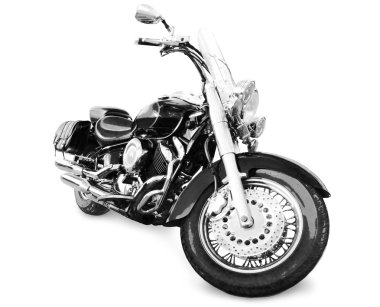 Beyaz arka plan üzerinde motosiklet