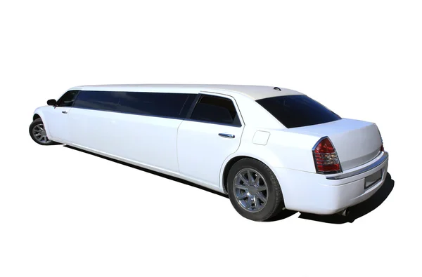 Biała limuzyna na białym tle — Zdjęcie stockowe