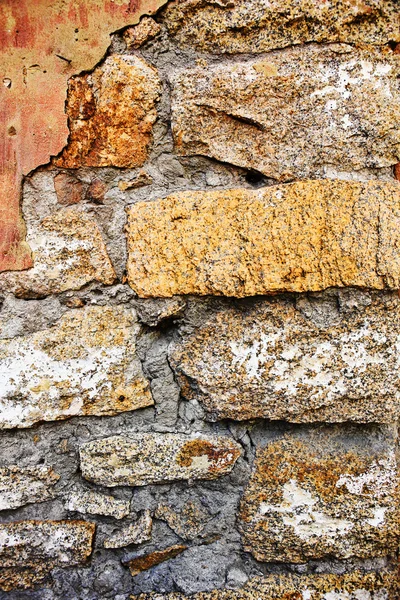 Alte raue Steinmauer — Stockfoto