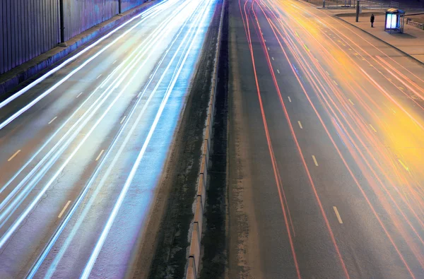 夜の都市高速道路 — ストック写真