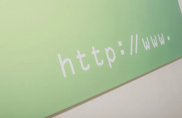 Internet address on green banne — Stock Photo, Image