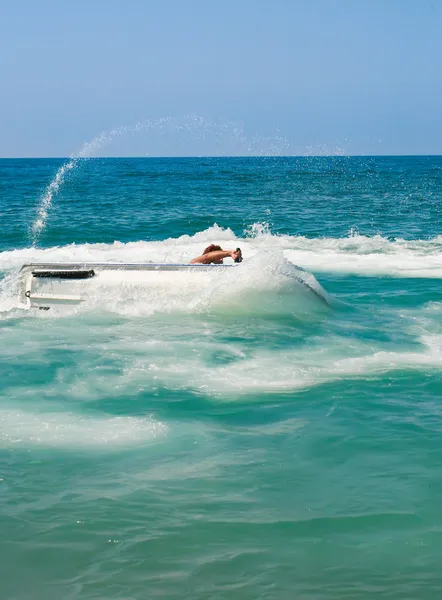 Moto d'acqua in mare in curva — Foto Stock