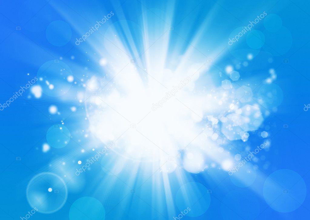 Sunny Beam On Blue Background