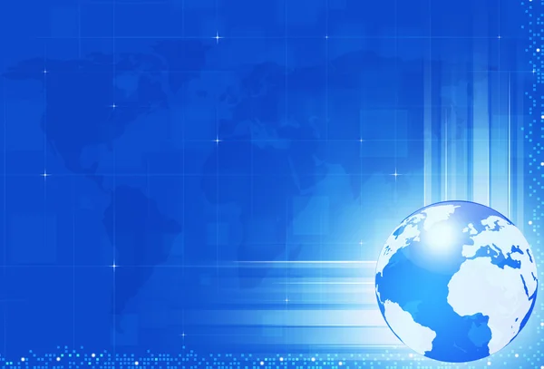 Technologie wereld blauwe achtergrond — Stockfoto