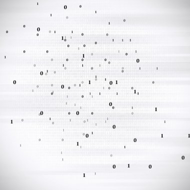 Binary Code Black and White Background clipart