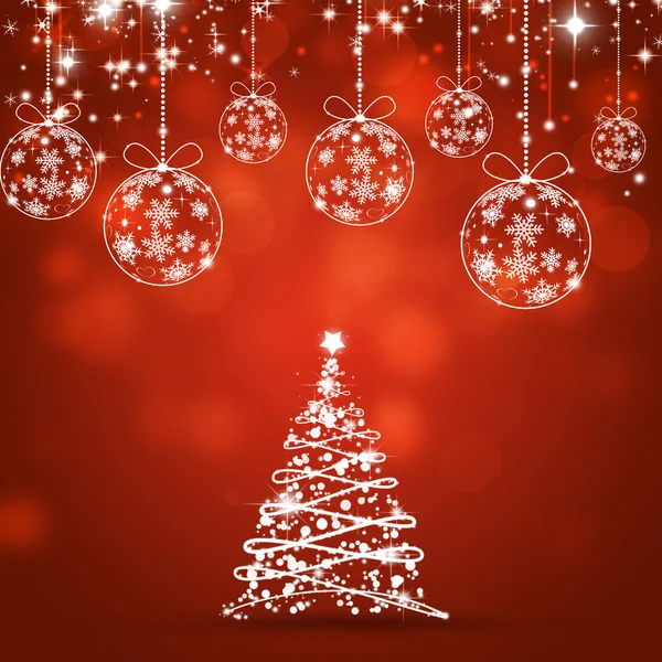 Xmas tree röd holiday bakgrund — Stockfoto