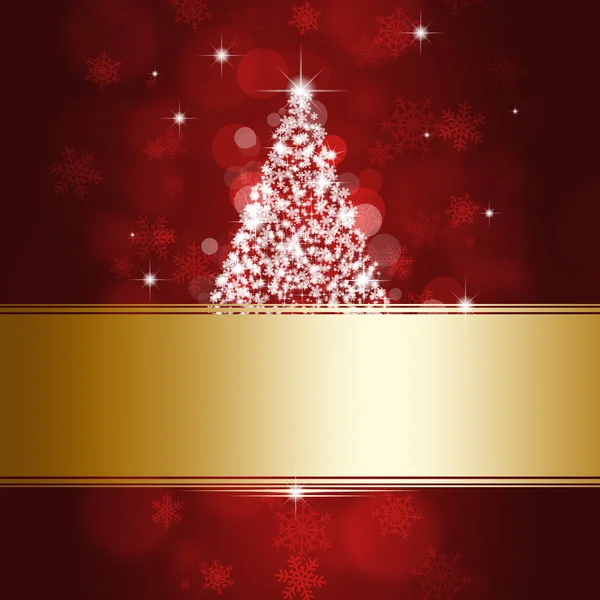 Boże Narodzenie drzewo i złota spot — Zdjęcie stockowe