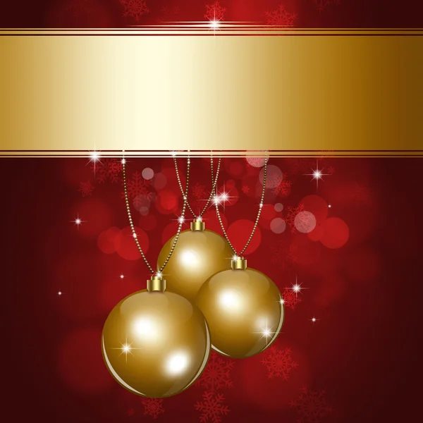 Boże Narodzenie bale i złota spot — Zdjęcie stockowe