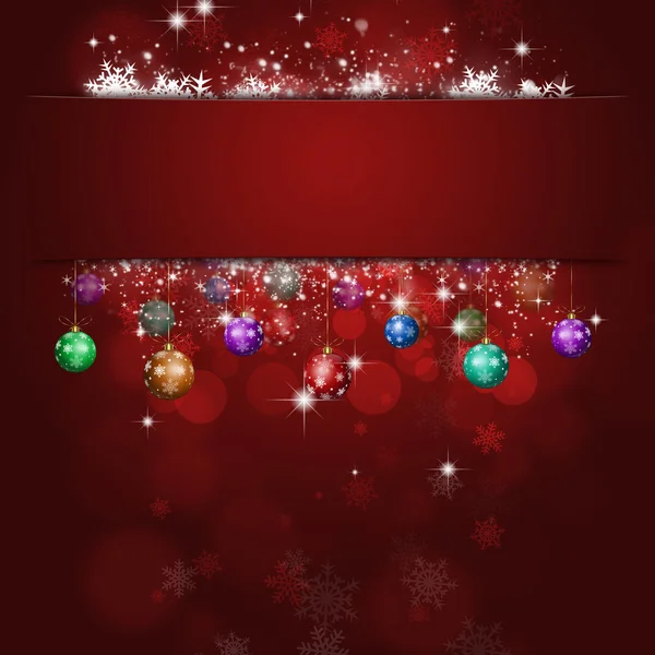 Bolas de Navidad Fondo de Celebración Roja —  Fotos de Stock