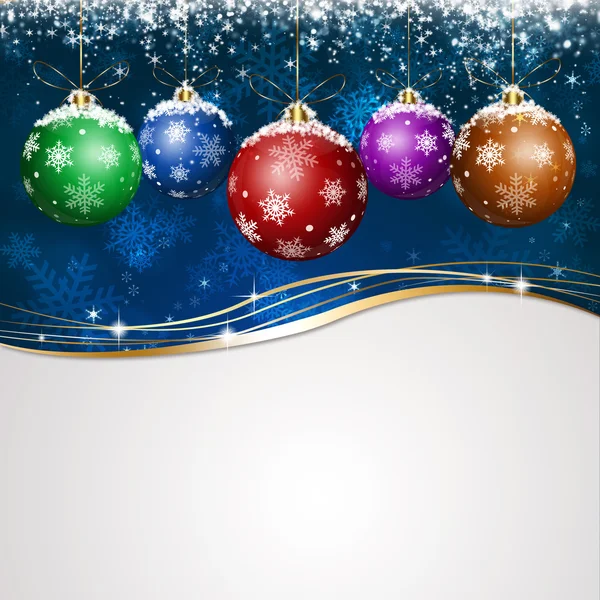 Mavi tatil Noel tebrik kartı — Stok fotoğraf