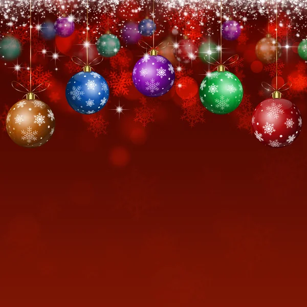 Xmas Holiday Balls Red Background — Stock Photo, Image