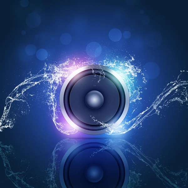 Music Speaker Blue Background — Stock Photo, Image