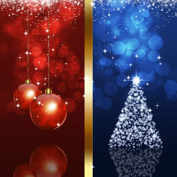 Natale sfondo blu e rosso — Foto Stock