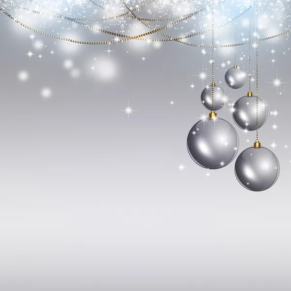 银色圣诞背景 — 图库照片