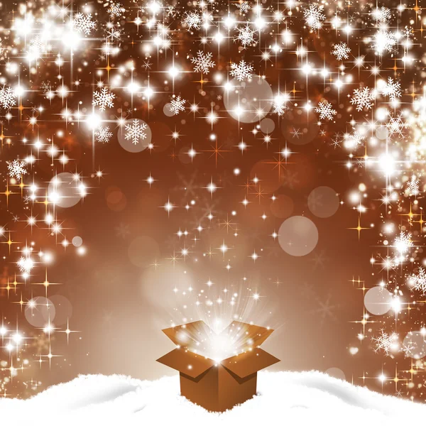 Magic Box with Glitter Stars — Stock Photo, Image