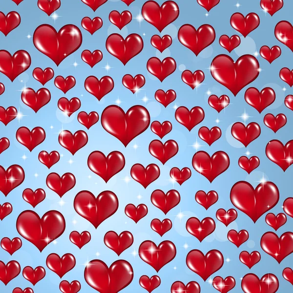 Many Red Valentine Hearts — Stock Photo, Image