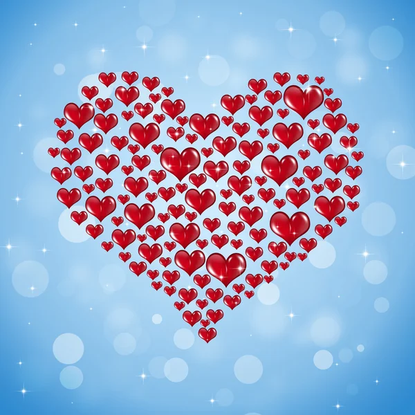Big Shape Of Red Hearts — Stock Photo, Image