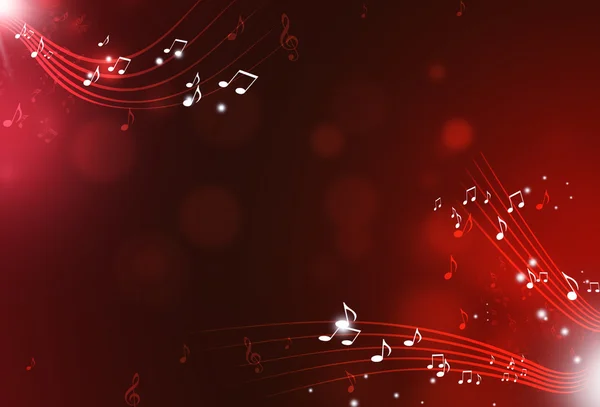 Note musicali Sfondo rosso — Foto Stock