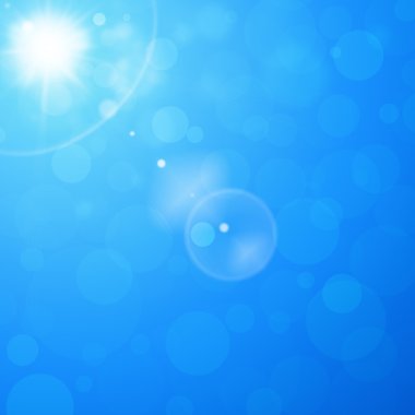güneşli mavi arka plan