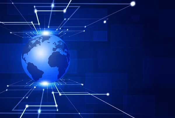 Technologie verbindingen blauwe achtergrond — Stockfoto