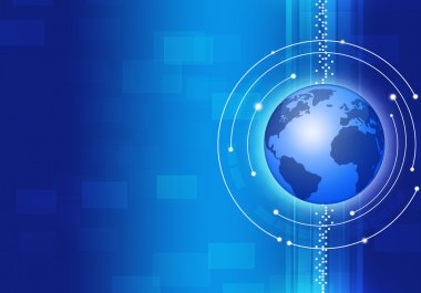 Teknoloji iş mavi arka plan