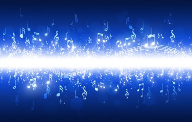 müzik Not mavi arka planı