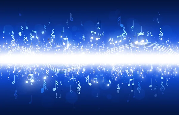 Music Notes Blue Background — Stock Photo, Image