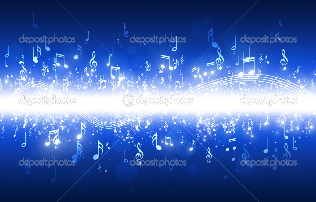 Music Notes Blue Background