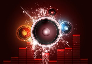 müzik parti kırmızı arka plan