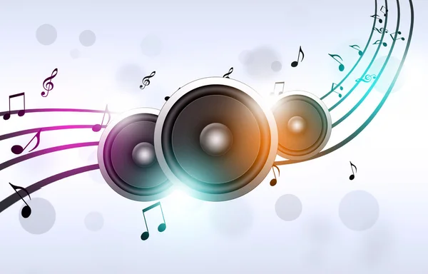 Music Notes and Sound Speakers — Stock Photo, Image