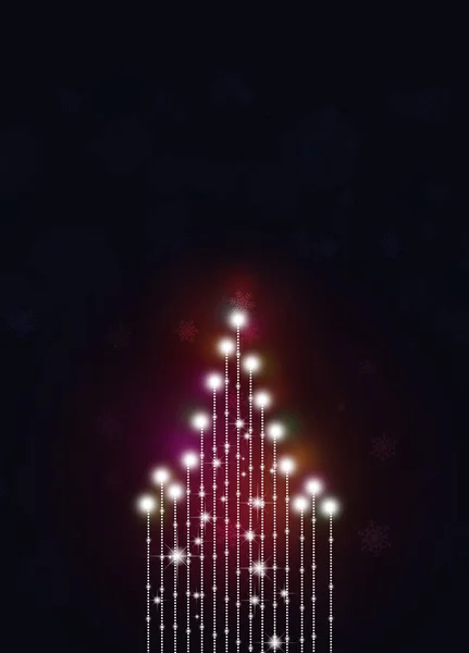 Weihnachten Mehrfarbige Lichter Abstrakter Weihnachtsbaum Auf Dunklem Hintergrund — Stockfoto