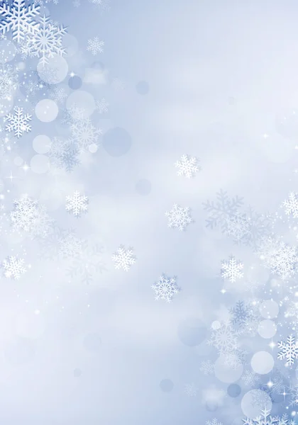 以冰雪和星星为背景的寒假圣诞 — 图库照片