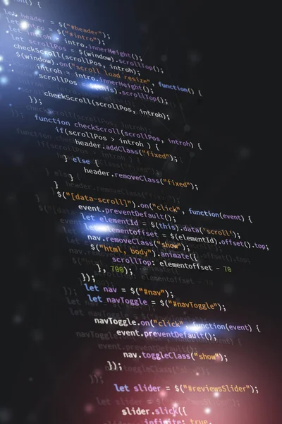 Programowanie Javascript Web Coding Rozwijanie Języka Front End Dla Strony — Zdjęcie stockowe