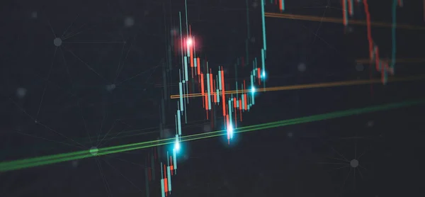 Breakout Resistance Level Testing Support Level Finance Trading Graph Banner — Foto Stock
