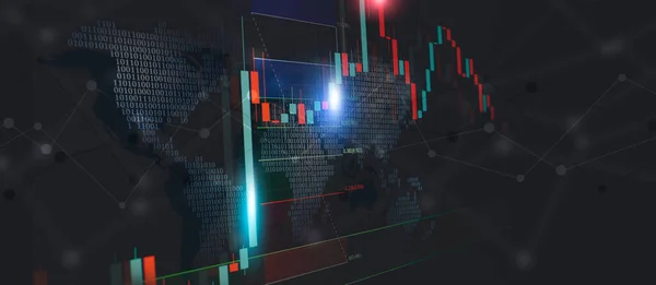 Finansiera Ljus Diagram Marknaden Aktier Och Finans Handel Diagram Bakgrund — Stockfoto