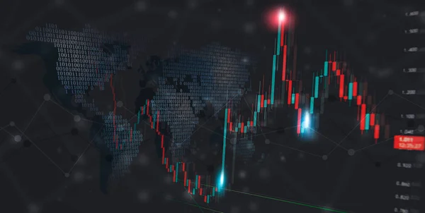 Financování Trhu Svíčkami Pozadí Grafu Obchodování Podnikovým Financováním — Stock fotografie