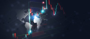 finance stock currency fibonacci correction trading banner