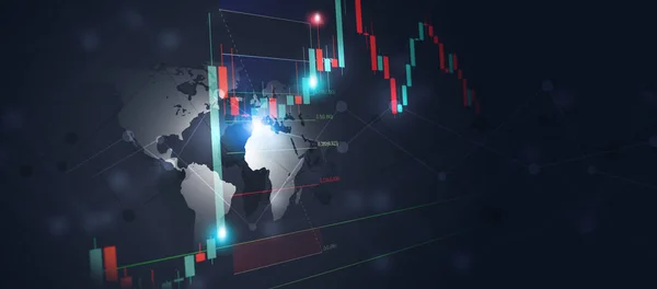 Finance Stock Currency Fibonacci Correction Trading Banner — Stok fotoğraf