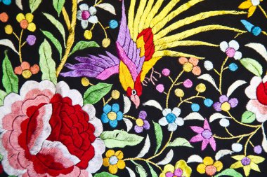 el işlemeli şal, flamenko natürmort