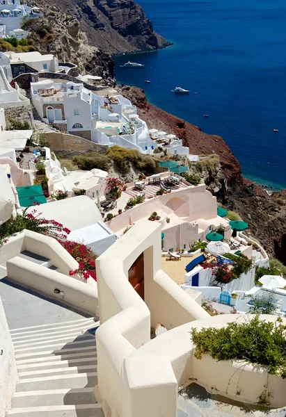 Santorini teraslar üzerinde — Stok fotoğraf