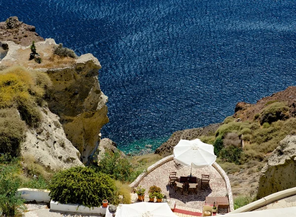 舒适的露台圣托里尼岛 — 图库照片