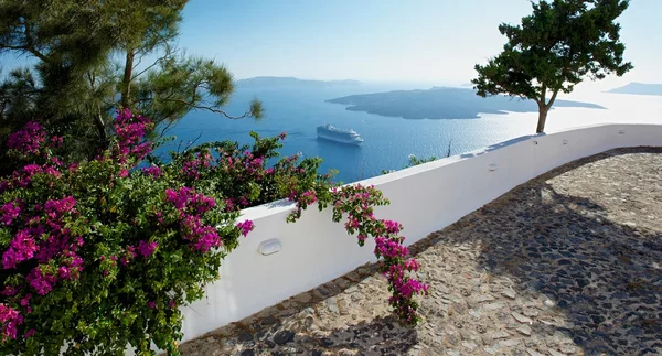 Wandern rund um die Insel Santorini Stockfoto