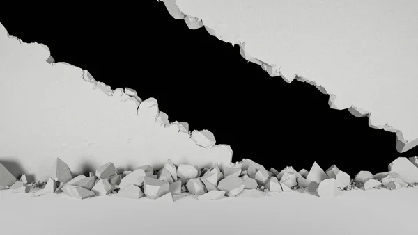 Lacuna Uma Parede Branca Diagonalmente Ilustração — Fotografia de Stock