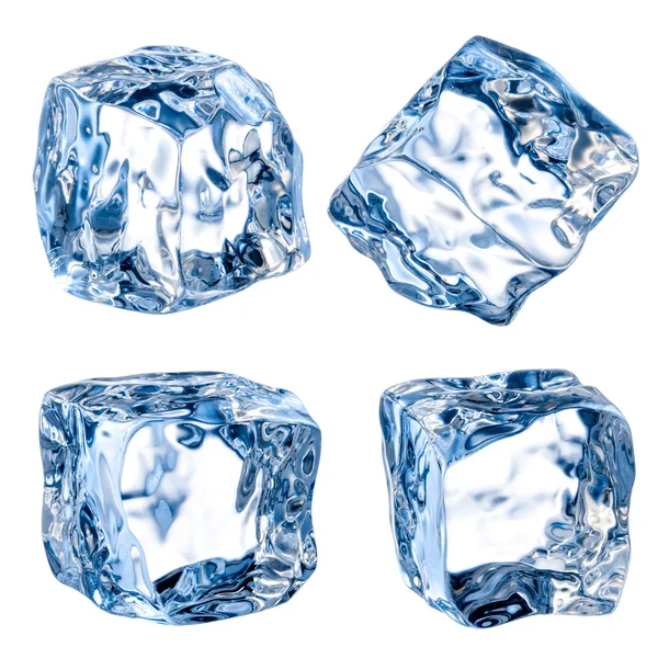 Cubes of ice on a white background. With clipping path Royalty Free Stock Photos