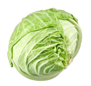 Beyaz arkaplanda yeşil lahana