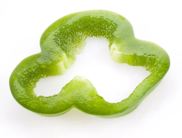 Sliced green pepper isolated on white — Stock Photo, Image