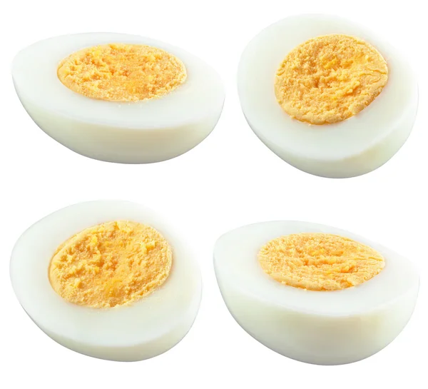 Half of boiled egg isolated on white. With clipping path — Stock Photo, Image